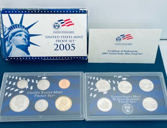 2005-S Proof Set U.S. Mint Original Government Packaging OGP - NON-SILVER - BOX IS DAMAGED - SEE PICTURES