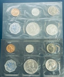 1960 & 1961 US MINT 90 PERCENT SILVER PROOF SETS - OGP NOT INCLUDED - INCLUDES:  10 COINS