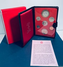 1973 ROYAL CANADIAN MINT PROOF COIN SET IN LEATHER DISPLAY CASE & OGP - TONED