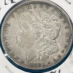 1921-D MORGAN SILVER DOLLAR COIN - IN FLIP