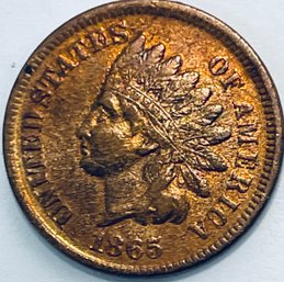 1865 INDIAN HEAD CENT PENNY COIN - RED - UNCIRCULATED!