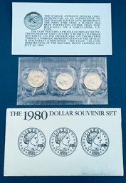UNITED STATES MINT SUSAN B ANTHONY 1980 DOLLAR SOUVENIR COIN SET