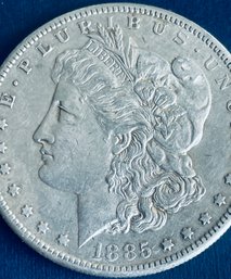 1885-S MORGAN SILVER DOLLAR COIN - XF