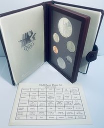 1984 OLYMPIC SILVER DOLLAR PRESTIGE SET - IN CASE, BOX NOT INCLUDED