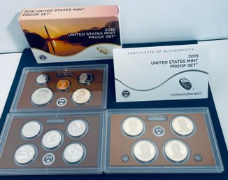 2015 UNITED STATES MINT SILVER PROOF COIN SET IN BOX  - 14 COIN SET