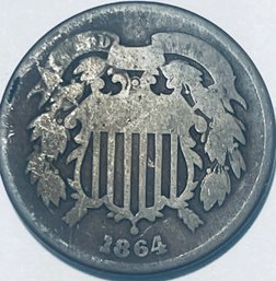 1864 TWO CENT PIECE COIN IN FLIP