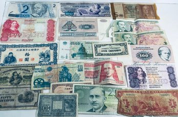 LOT OVER (20) WORLDWIDE FOREIGN CURRENCY NOTES - GREAT MIX - SOME RARE!- SEE PICTURES!