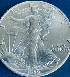 1989 US SILVER AMERICAN EAGLE - 1 0ZT 99.9 FINE SILVER DOLLAR COIN