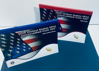 2015 United States P & D Mint Uncirculated Coin Set In Original Government Packaging