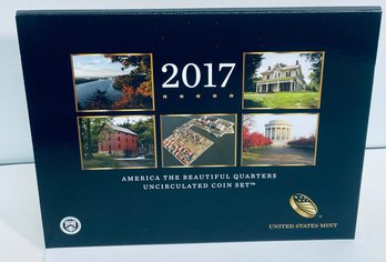 UNITED STATES MINT 2017  AMERICAN THE BEAUTIFUL QUARTERS COINS- UNCIRCULATED COIN SET - IN OGP