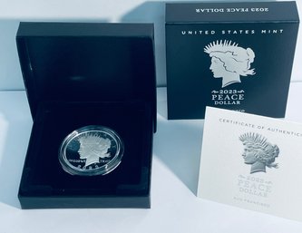 UNITED STATES MINT 2023 PROOF PEACE SILVER DOLLAR COIN - IN BOX W/ COA - 99.9 PERCENT SILVER COIN