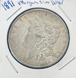 1891 MORGAN SILVER DOLLAR COIN -SOME TONING - IN FLIP