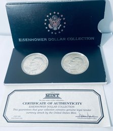 THE EISENHOWER DOLLAR COLLECTION - INCLUDES: (2) 1978 EISENHOWER DOLLAR COINS IN DISPLAY BOX