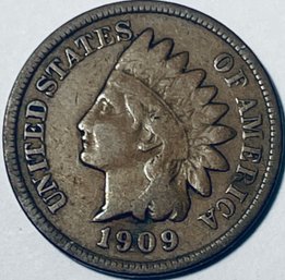 1909 INDIAN HEAD CENT PENNY COIN - SEMI- KEY DATE!
