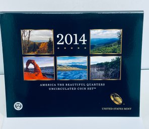 UNITED STATES MINT 2014 AMERICAN THE BEAUTIFUL QUARTERS COINS- UNCIRCULATED COIN SET - IN OGP