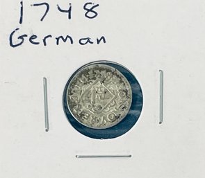 1748 GERMAN SILVER BREMEN 1 GROTE COIN - IN FLIP