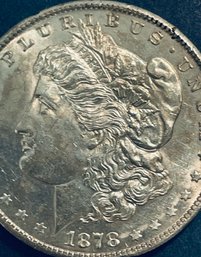 1878-S MORGAN SILVER DOLLAR COIN -  BU / BRILLIANT UNCIRCULATED
