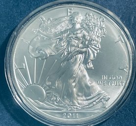 2011 SILVER AMERICAN EAGLE PROOF .999 ONE TROY OUNCE DOLLAR COIN IN CAPSULE