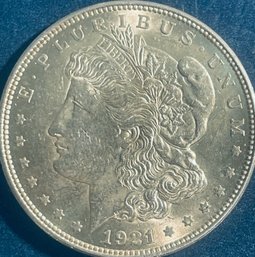 1921 MORGAN SILVER DOLLAR COIN - BU/ BRILLIANT UNCIRCULATED!