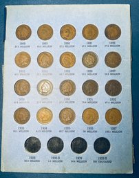 LOT (20) INDIAN HEAD CENT PENNY COIN LOT - IN WHITMAN PAGE - ALL SEPARATE DATES