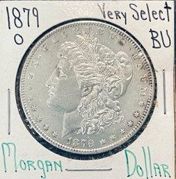 1879-O MORGAN SILVER DOLLAR COIN- BU / BRILLIANT UNCIRCULATED! -REVERSE TONED - SEE PICTURES - IN FLIP