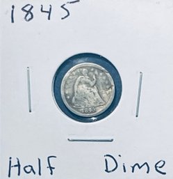 1845 SEATED LIBERTY HALF DIME - IN FLIP