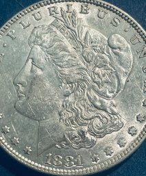 1881 MORGAN SILVER DOLLAR COIN