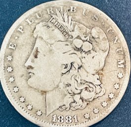 1881-O MORGAN SILVER DOLLAR COIN