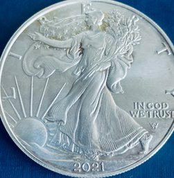 2021 US SILVER AMERICAN EAGLE - 1 0ZT 99.9 FINE SILVER DOLLAR COIN