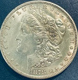 1878-S MORGAN SILVER DOLLAR COIN -  BU / BRILLIANT UNCIRCULATED