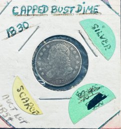 1830 CAPPED BUST SILVER DIME