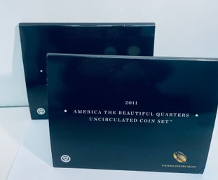 UNITED STATES MINT 2011 AMERICAN THE BEAUTIFUL QUARTERS COINS- UNCIRCULATED COIN SET - IN OGP
