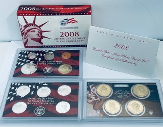 2008 UNITED STATES MINT SILVER PROOF COIN SET - IN CASE & BOX