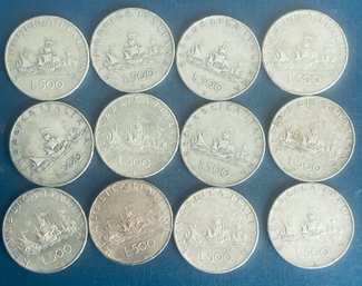 FOREIGN COIN LOT - ITALIAN 83.5 PERCENT SILVER COINS - 4.2 OZ. - SEE PICTURES