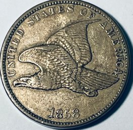 1858 FLYING EAGLE CENT PENNY COIN -  UNCIRCULATED - BEAUTIFUL LUSTER