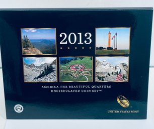 UNITED STATES MINT 2013 AMERICAN THE BEAUTIFUL QUARTERS COINS- UNCIRCULATED COIN SET - IN OGP