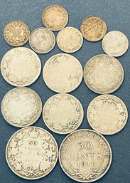 LOT OF VERY OLD CANADIAN 92.5 PERCENT SILVER COINS - $3 FACE VALUE