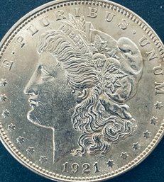 1921 MORGAN SILVER DOLLAR COIN - BU / BRILLIANT UNCIRCULATED