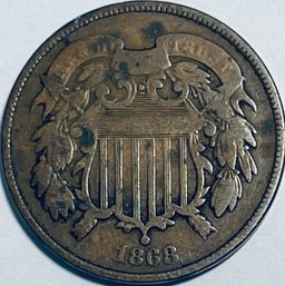 RARE - 1868 TWO CENT PIECE COIN