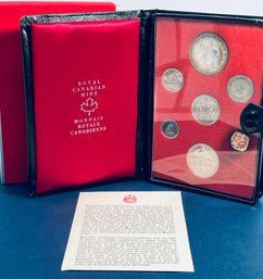 1973 ROYAL CANADIAN MINT PROOF COIN SET IN LEATHER DISPLAY CASE & OGP - TONED