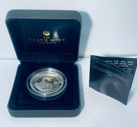2019 AUSTRALIAN THE SILVER SWAN- 5 OZT .999 FINE SILVER PROOF HIGH RELIEF ROUND-PERTH MINT- IN OGP