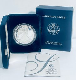 2004 SILVER AMERICAN EAGLE PROOF .999 ONE TROY OUNCE DOLLAR COIN IN BOX & CASE!
