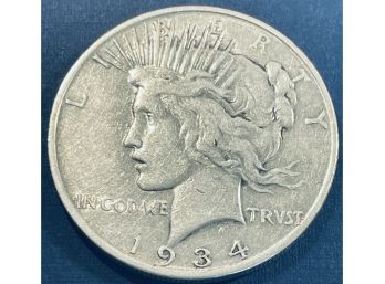 1934-D SILVER PEACE DOLLAR COIN - SEMI-KEY DATE!