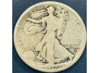 1917-O WALKING LIBERTY SILVER HALF DOLLAR COIN - KEY DATE!