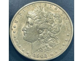 1902-O MORGAN SILVER DOLLAR COIN - AU!