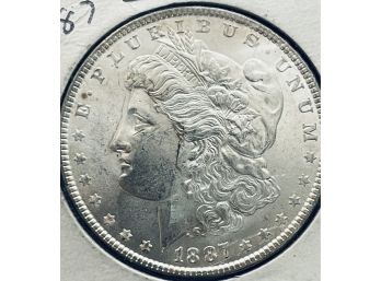 1887 MORGAN SILVER DOLLAR COIN - BU / BRILLIANT UNCIRCULATED