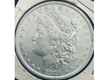 1879 MORGAN SILVER DOLLAR COIN - AU