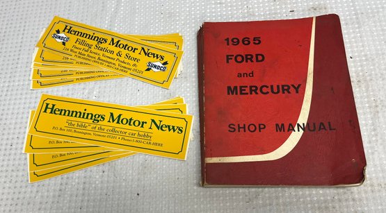 1965 Ford And Mercury Shop Manual And Hemmings Motor News Stickers