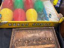 Table Lot Of Various Vintage Toys And Odds And Ends, Some New In Packaging