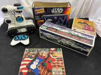 Assorted Sets Of Toys With Friendship Bracelets Set, Hess Truck, Wonder World Star Wars, Sharper Image Robot